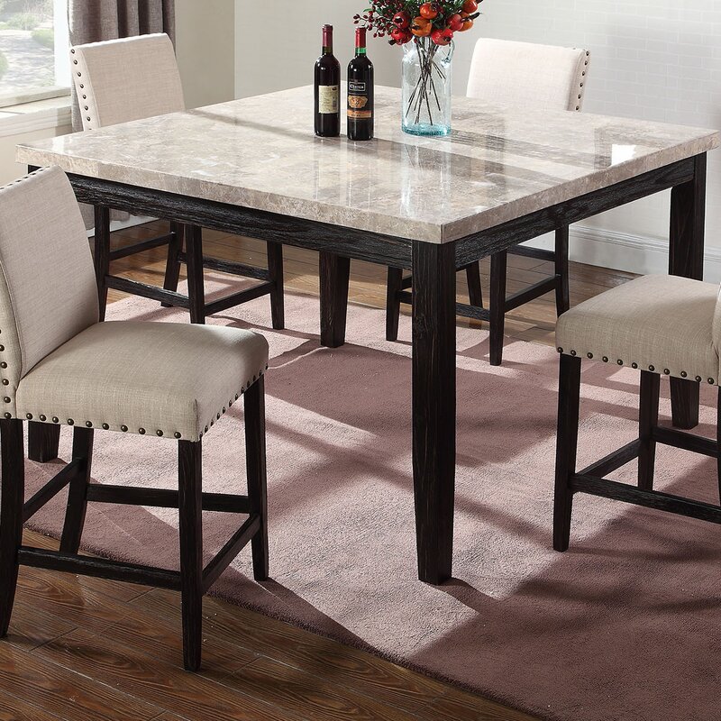 Alcott Hill Wilber Marble Counter Height Dining Table & Reviews | Wayfair